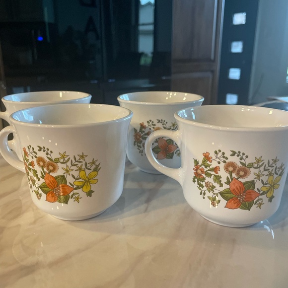 CORELLE BY CORNING SET OF 4 INDIAN SUMMER FLORAL COFFEE/TEA MUGS - Picture 2 of 9